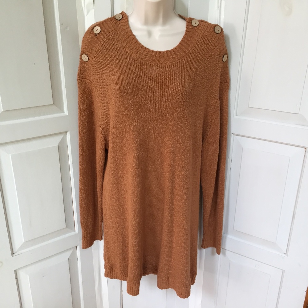 Free People Beach Burnt Orange Sweater Romper NWOT